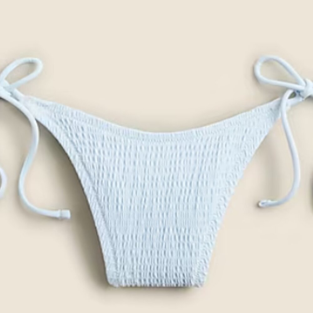 JCrew Smocked string bikini bottom